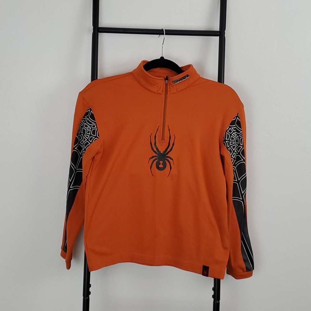 Spyder orange 3/4 zipper boy sweatshirt size L
